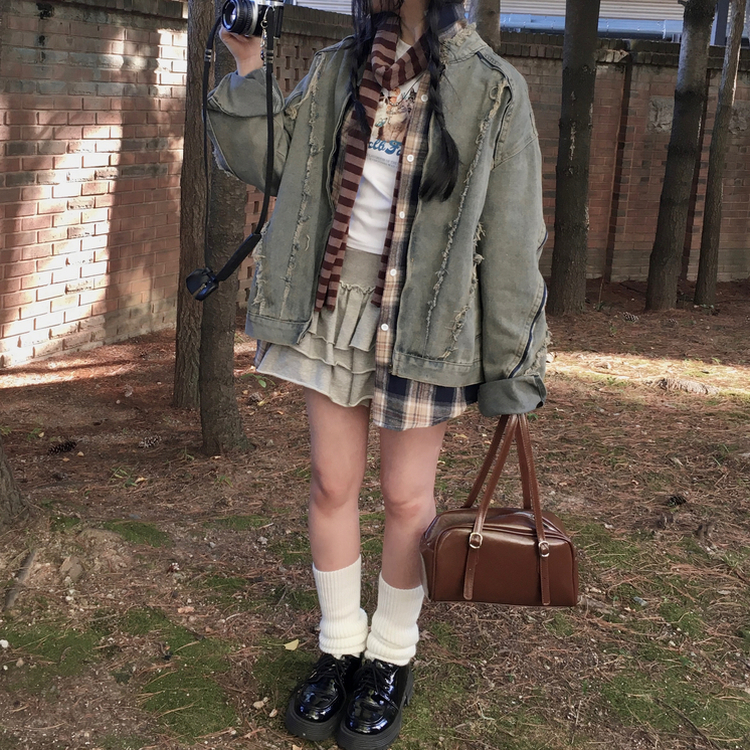 レザーショルダーバッグ BROWN