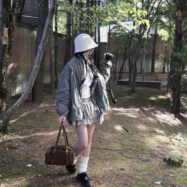レザーショルダーバッグ BROWN