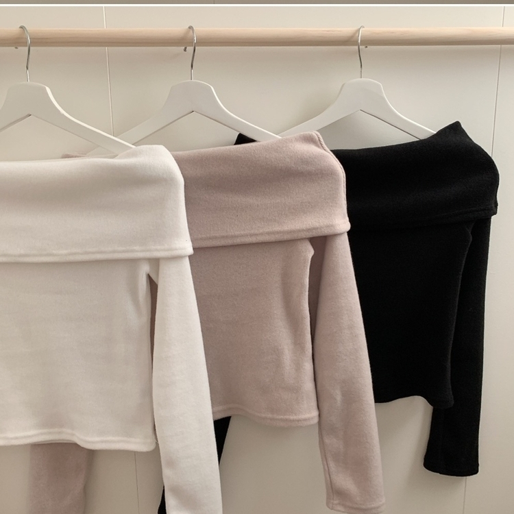 オフショルダー長袖Tシャツ