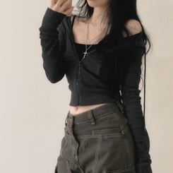 シンプルデイリージップアップ CHARCOAL