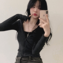 シンプルデイリージップアップ CHARCOAL