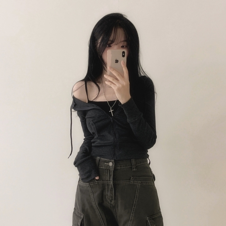 シンプルデイリージップアップ CHARCOAL