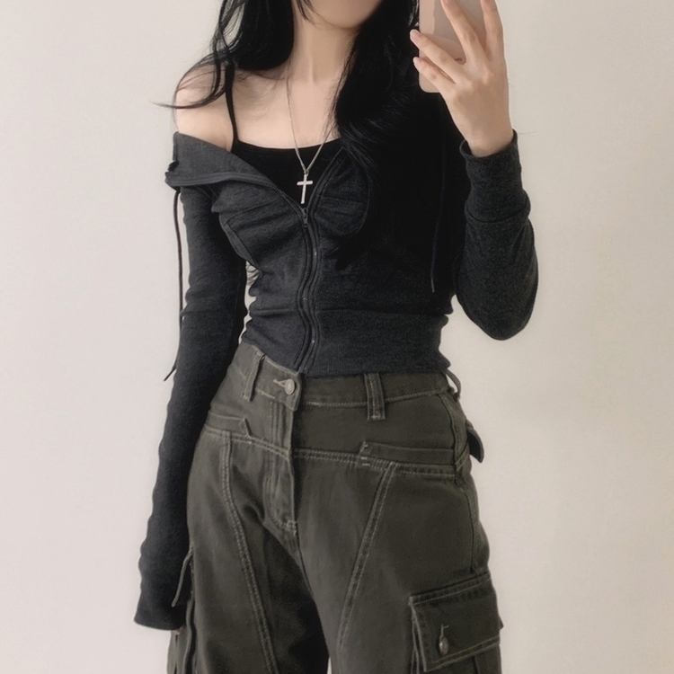 シンプルデイリージップアップ CHARCOAL