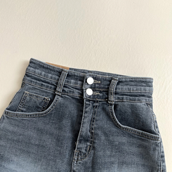 ツーボタンウォッシングミニスカート