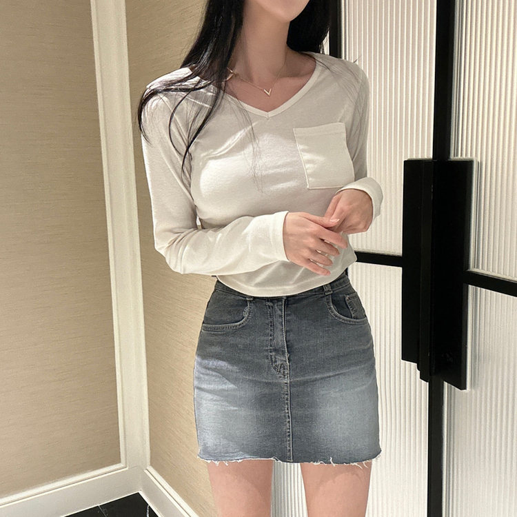 ツーボタンウォッシングミニスカート DARK GRAY