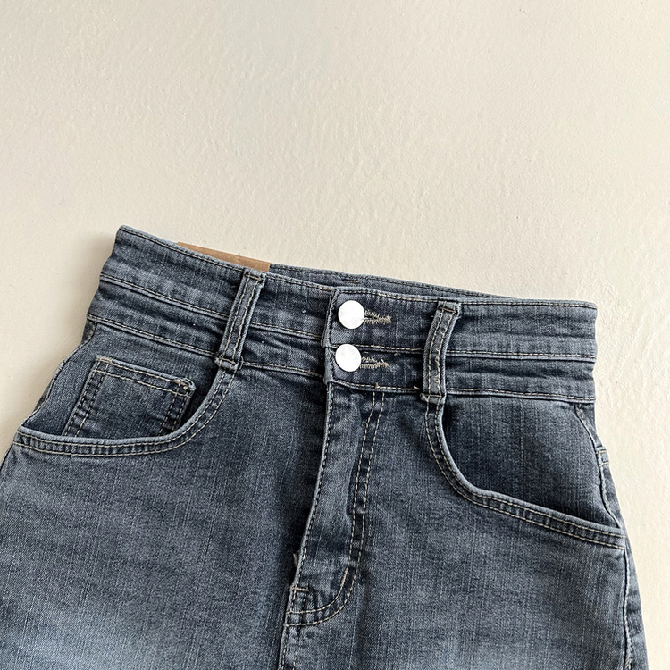 ツーボタンウォッシングミニスカート