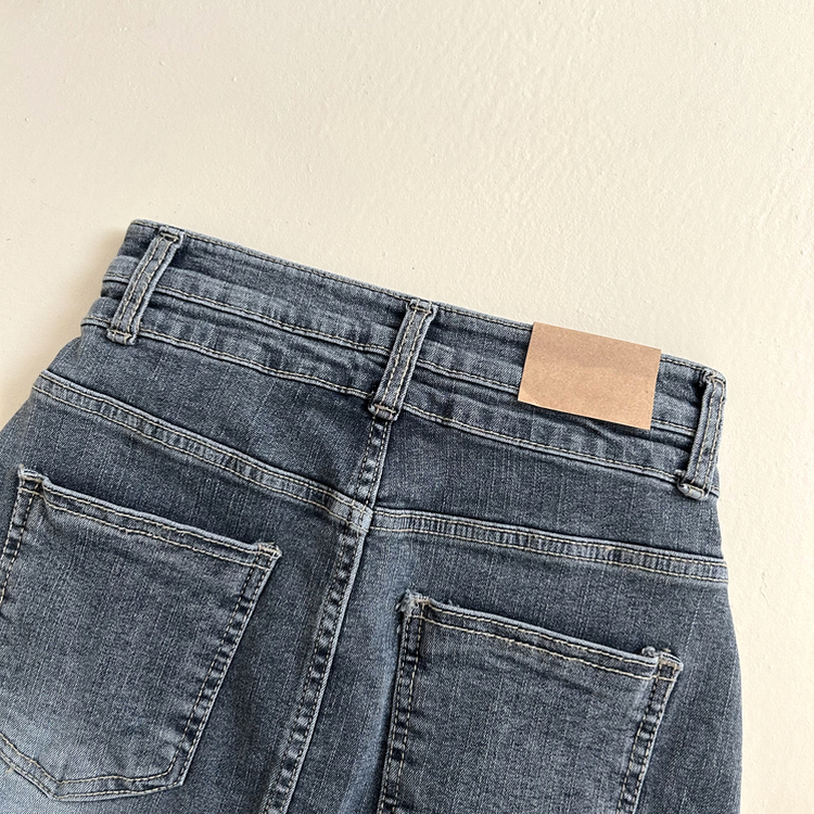 ツーボタンウォッシングミニスカート