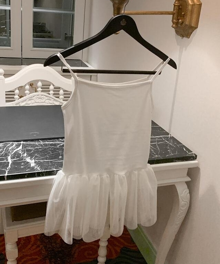 レースレイヤードミニワンピース