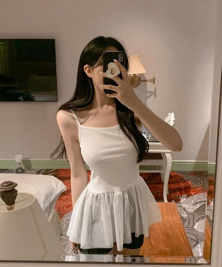 レースレイヤードミニワンピース IVORY