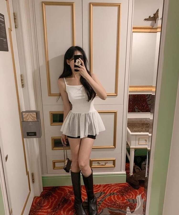 レースレイヤードミニワンピース IVORY