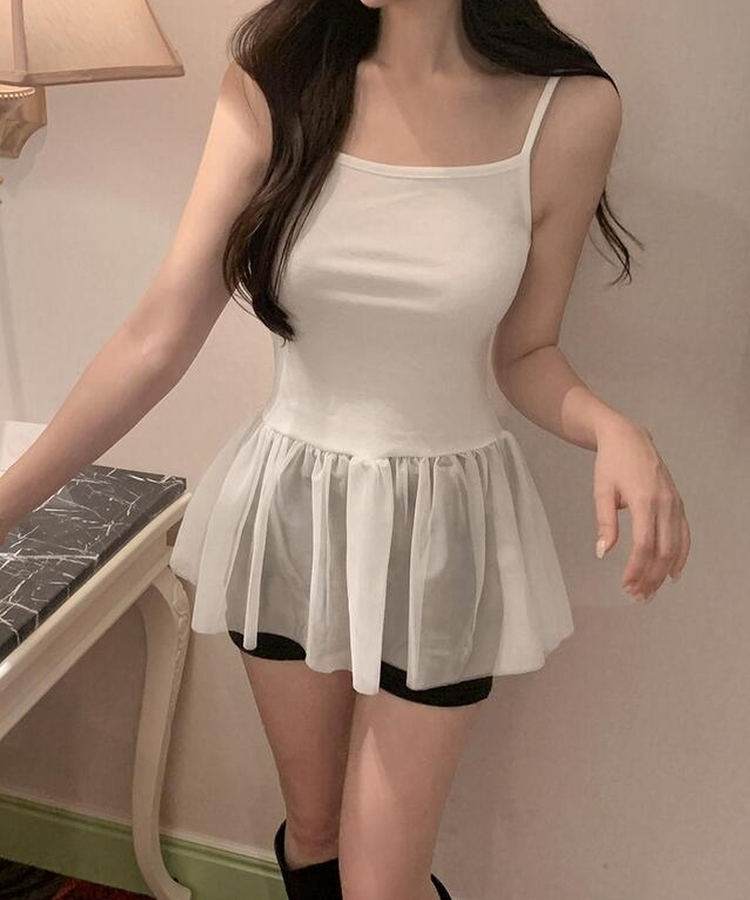 レースレイヤードミニワンピース IVORY