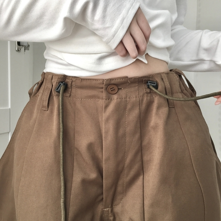 バルーンフィットコットンカーゴパンツ BROWN