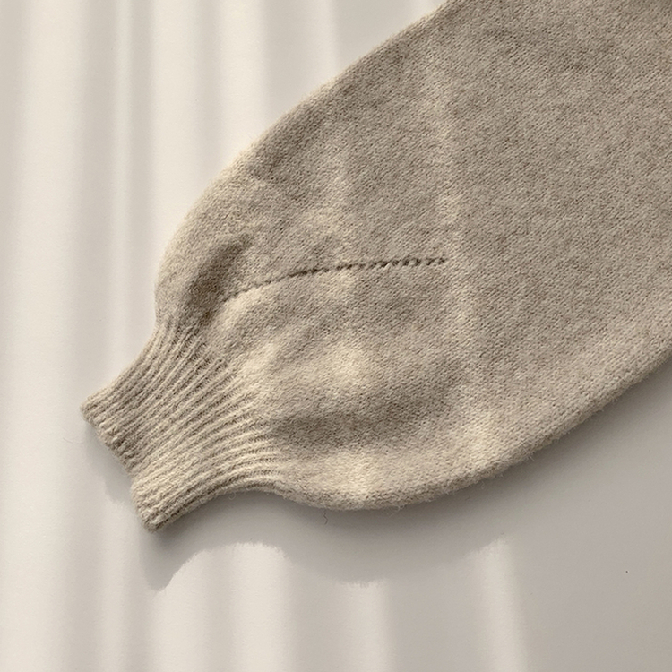 원피스로도 활용 가능한 봄봄 라운드 오버핏 긴팔 니트 울 소매 벌룬 데일리 루즈핏 원피스 4color