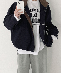 ビンテージハイネックストリングジャケット NAVY