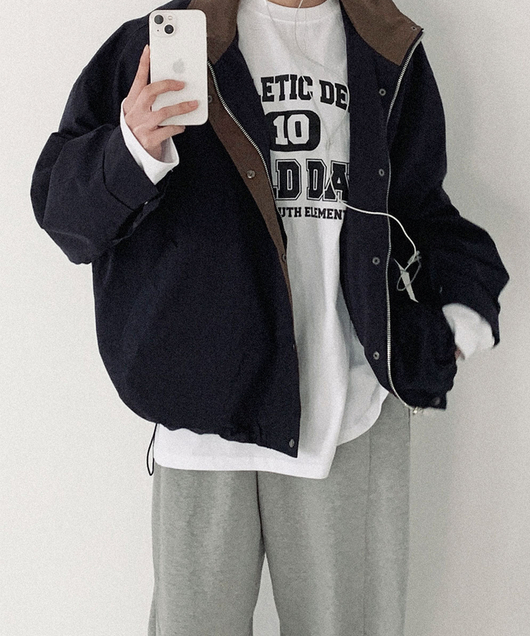 ビンテージハイネックストリングジャケット NAVY