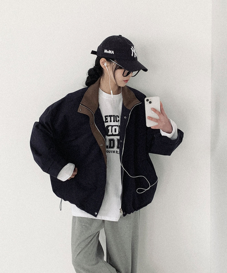 ビンテージハイネックストリングジャケット NAVY