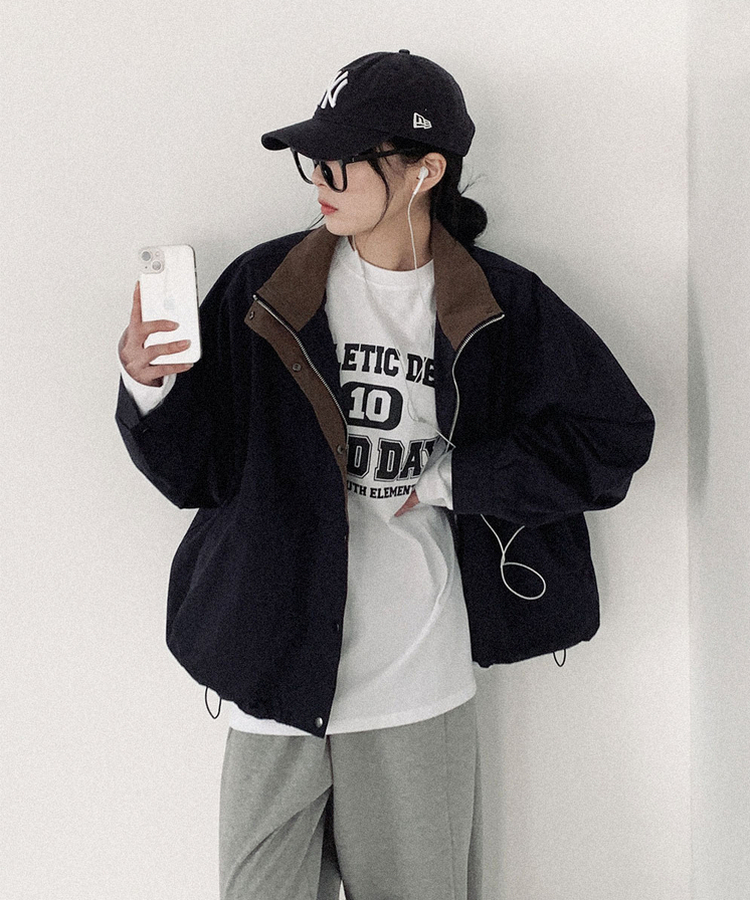 ビンテージハイネックストリングジャケット NAVY