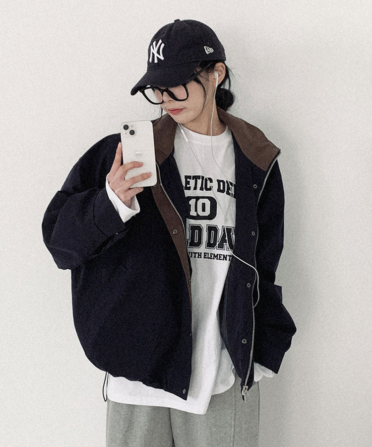 ビンテージハイネックストリングジャケット NAVY