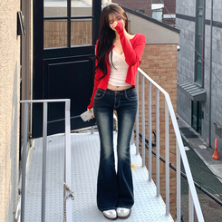 자스민벨 애니원 워싱 골반패드 골반뽕 스판 부츠컷 데님 팬츠 진청