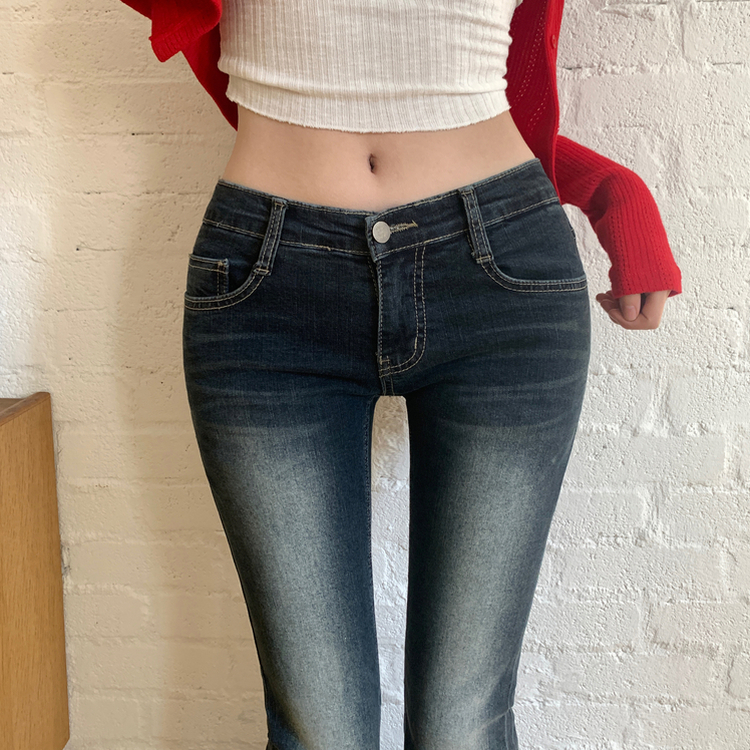 자스민벨 애니원 워싱 골반패드 골반뽕 스판 부츠컷 데님 팬츠 진청