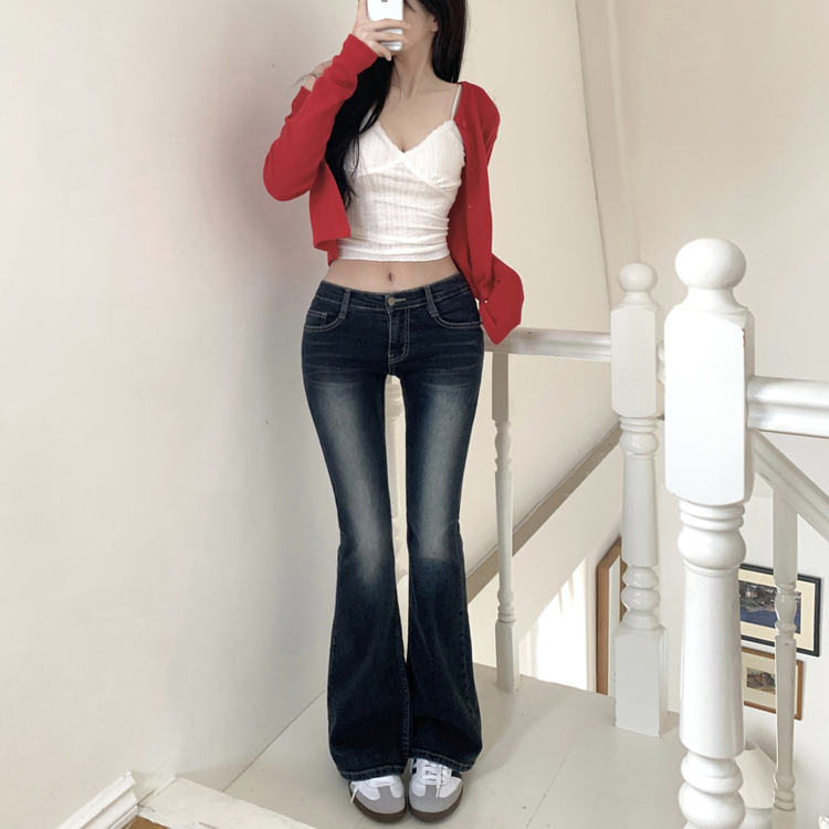 자스민벨 애니원 워싱 골반패드 골반뽕 스판 부츠컷 데님 팬츠 진청