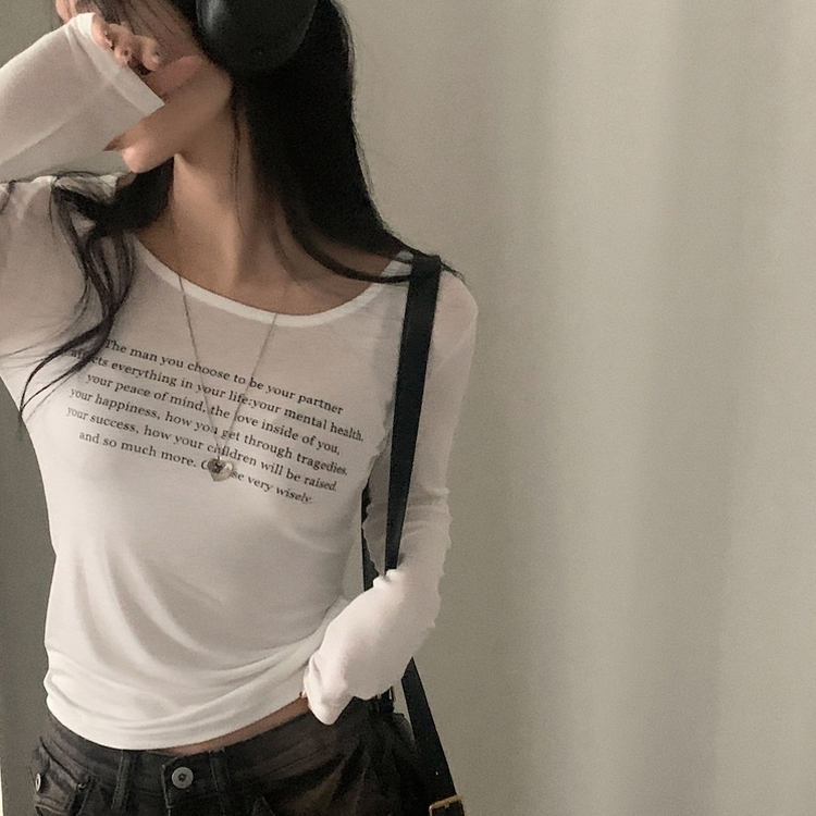 ビンテージスリムクロップ長袖Tシャツ(5color) IVORY