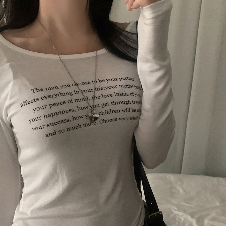 ビンテージスリムクロップ長袖Tシャツ(5color) IVORY