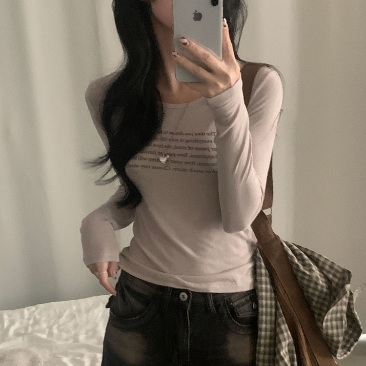 ビンテージスリムクロップ長袖Tシャツ(5color) BEIGE