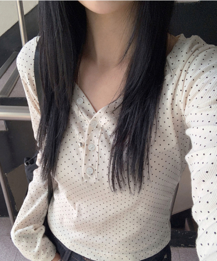 プルートドット長袖Ｔシャツ IVORY