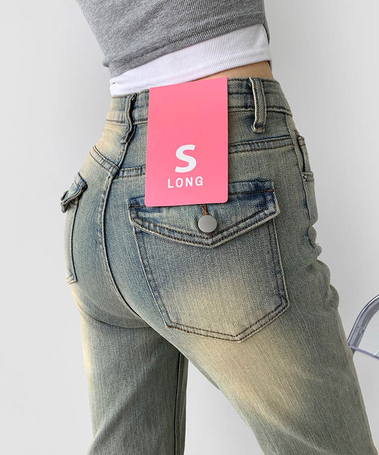 【丈別】スパンストレートブーツカットデニムパンツ(5color) LIGHT BLUE