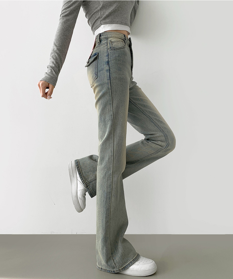 【丈別】スパンストレートブーツカットデニムパンツ(5color) LIGHT BLUE