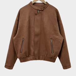 モダンバイカースエードジャケット