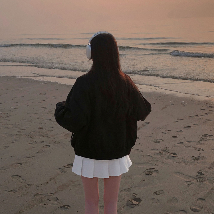 모던 바이커 스웨이드 아방 블루종 오버핏 자켓 블랙