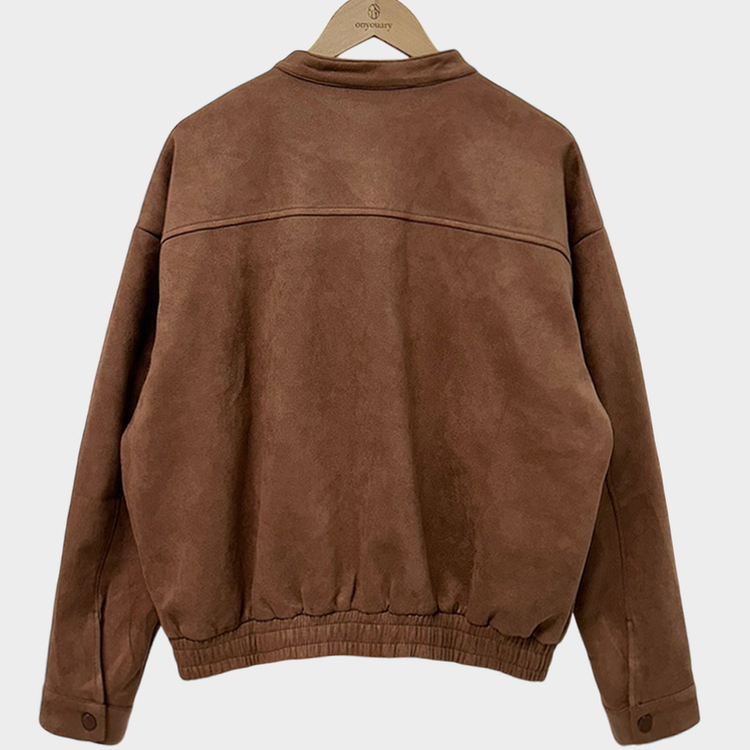 모던 바이커 스웨이드 아방 블루종 오버핏 자켓