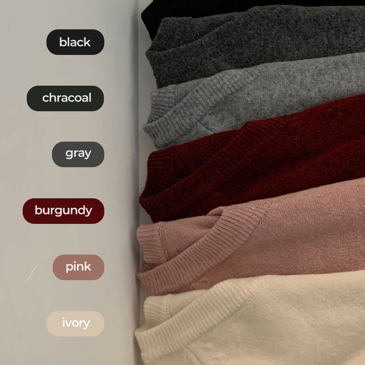 제니 브이넥 레이어드 루즈핏 나그랑 니트