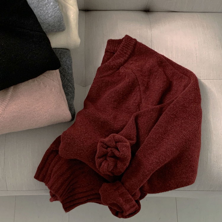 제니 브이넥 레이어드 루즈핏 나그랑 니트