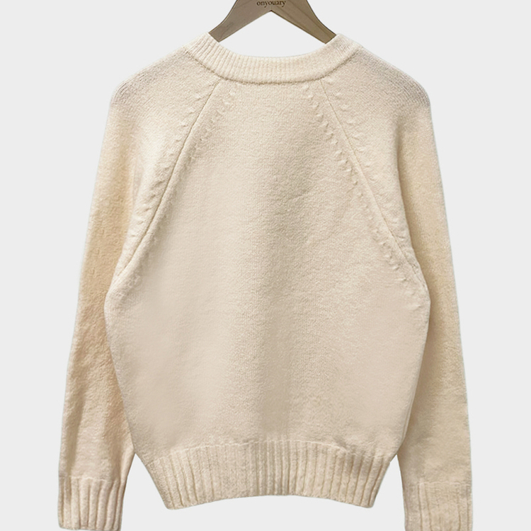 제니 브이넥 레이어드 루즈핏 나그랑 니트