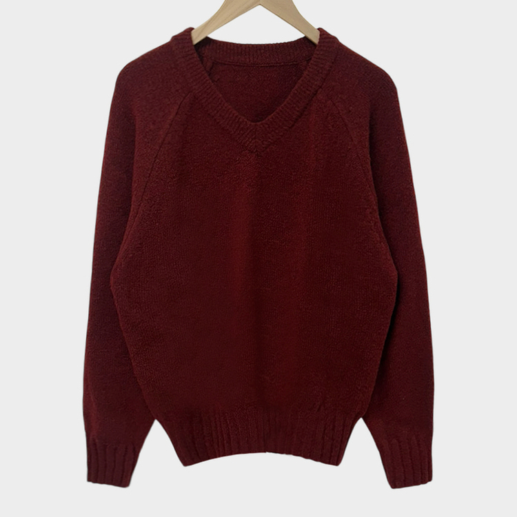 제니 브이넥 레이어드 루즈핏 나그랑 니트