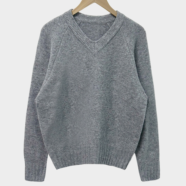 제니 브이넥 레이어드 루즈핏 나그랑 니트