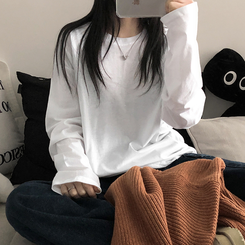 ベーシックラウンド長袖Tシャツ IVORY