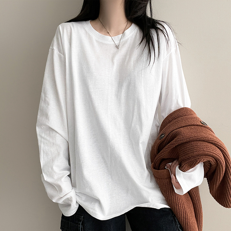 ベーシックラウンド長袖Tシャツ IVORY