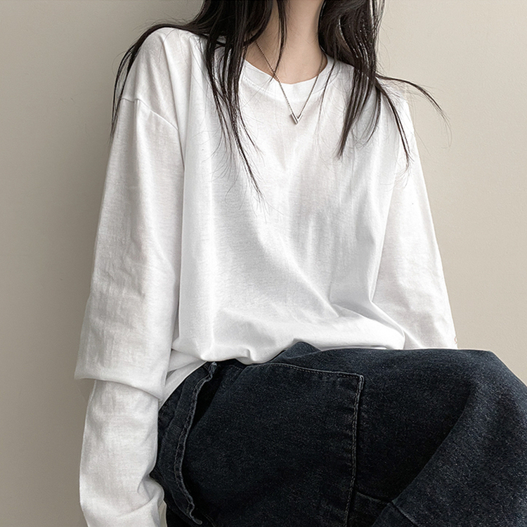 ベーシックラウンド長袖Tシャツ IVORY