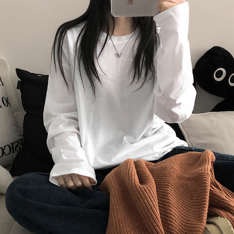 ベーシックラウンド長袖Tシャツ IVORY