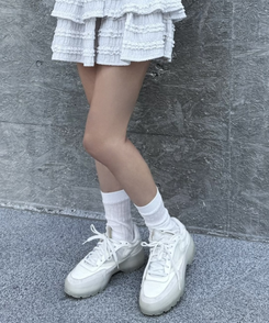 シャーリングシースルーソックス WHITE
