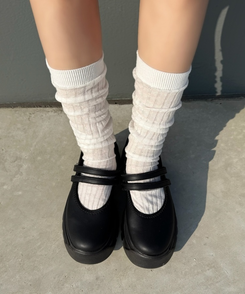 シャーリングシースルーソックス WHITE
