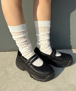 シャーリングシースルーソックス WHITE