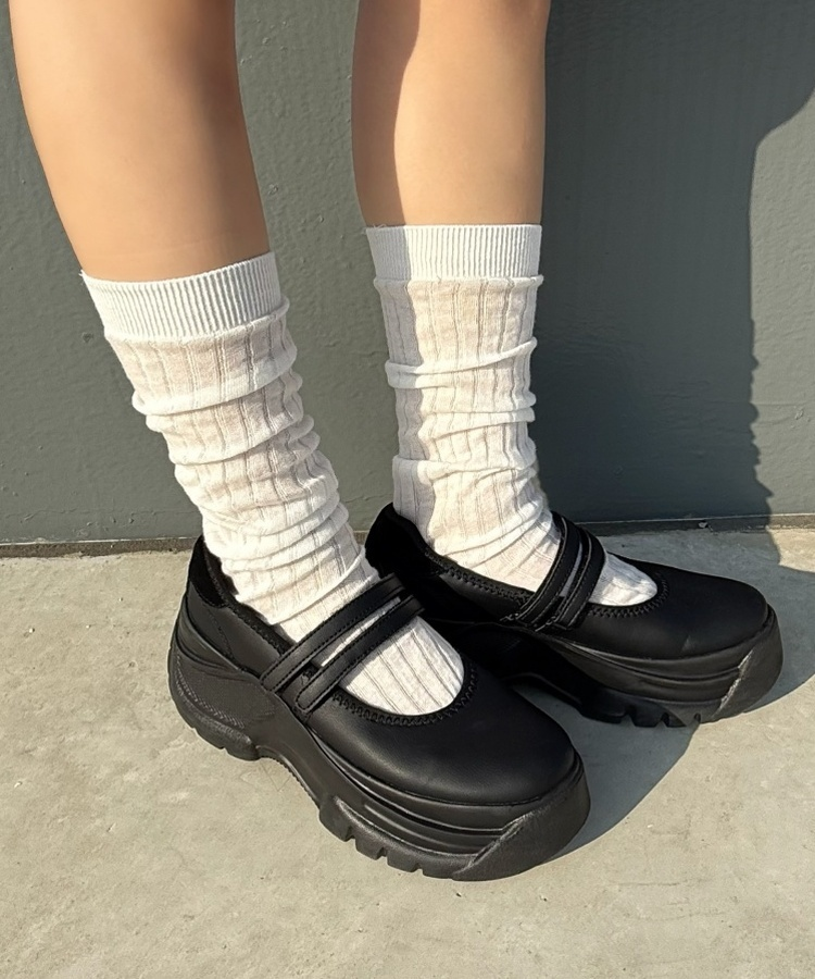 シャーリングシースルーソックス WHITE