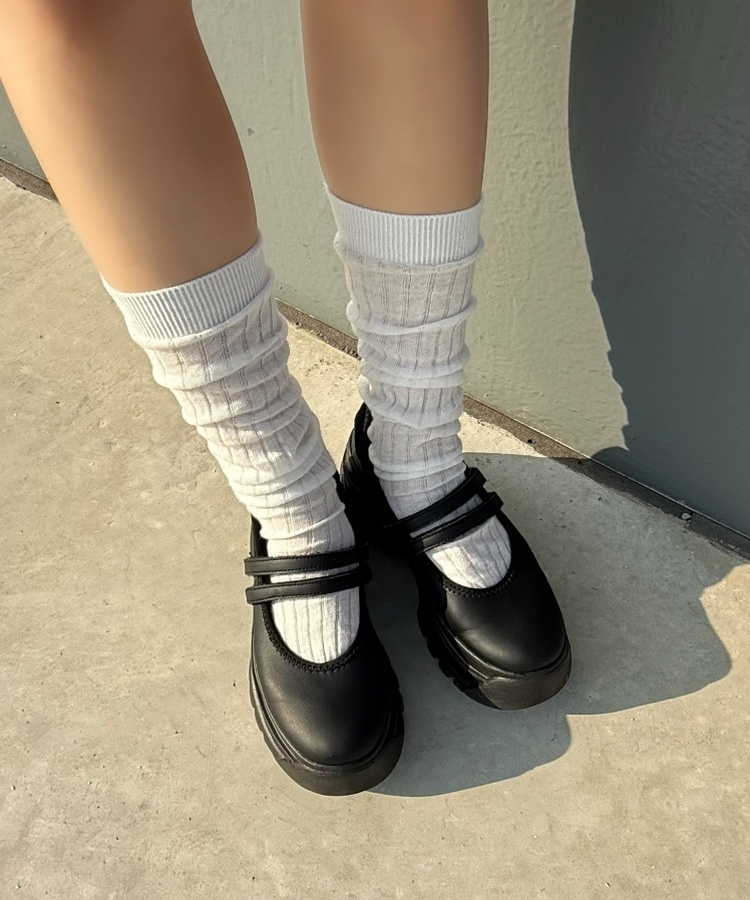 シャーリングシースルーソックス WHITE