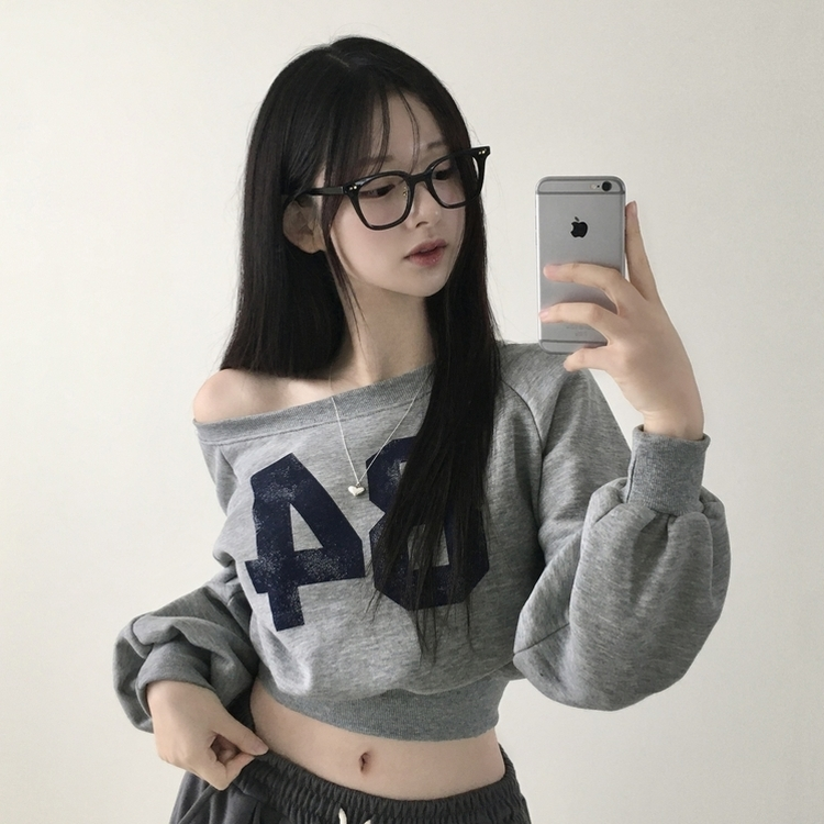 レタリングワンショルダートレーナー｜スウェット｜韓国ファッション