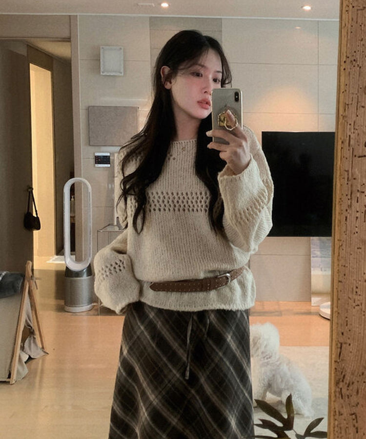 スエードスタッドベルト BROWN